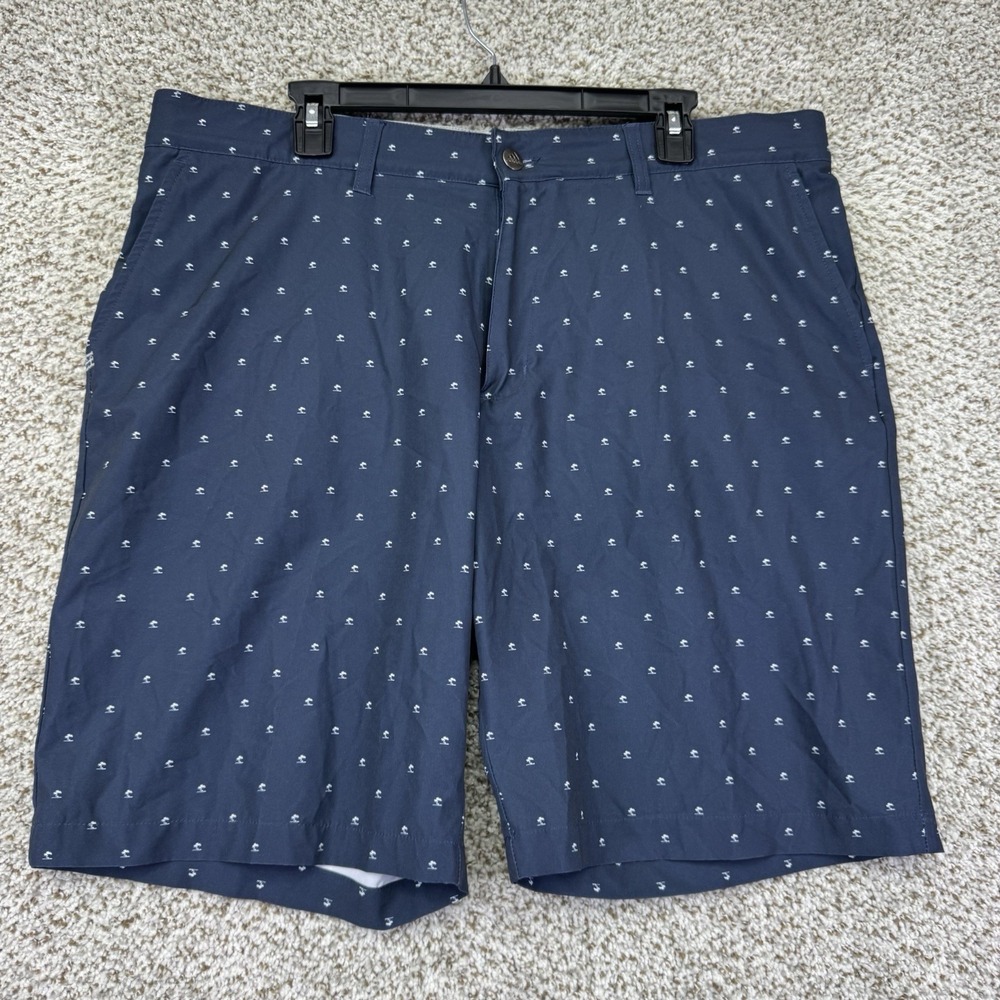 Adidas Golf Shorts Men's Size 38 Blue AOP Geometric Pattern Performance Stretch